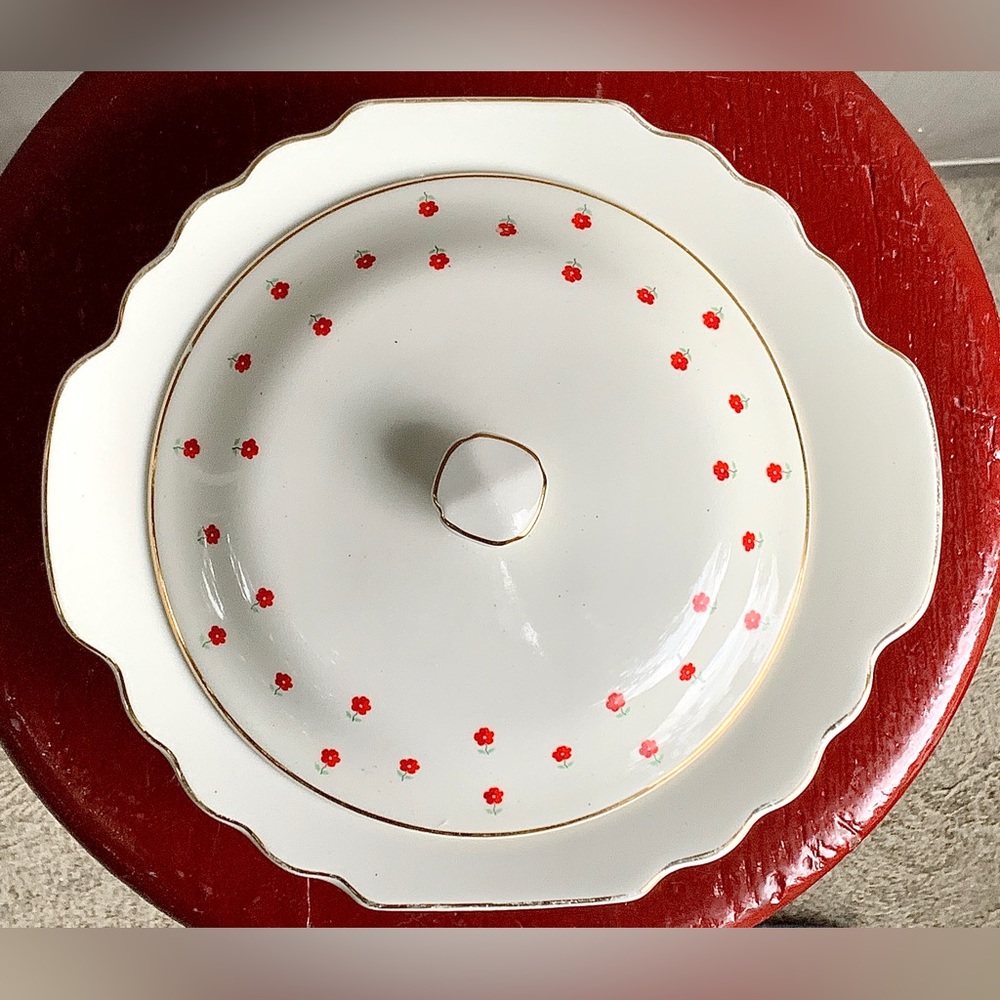 Mid Century Vintage WS George Blushing Rose Dalrymple LIDO Lidded Vegetable Bowl
